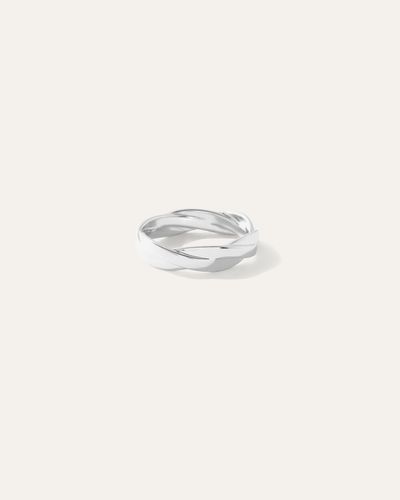 Quince Twisted Cable Band Rings, Sterling - Natural