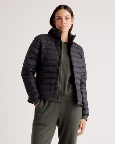 Quince Lightweight Down Packable Puffer Jacket, Recycled Polyester - Black