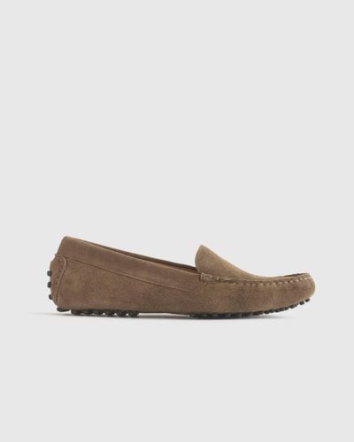 Quince 100% Suede Driver Loafer, Suede Leather - White