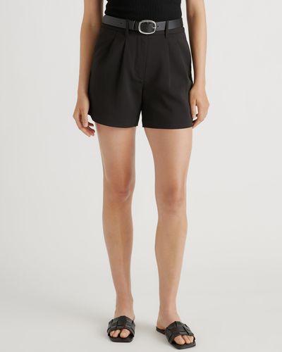 Quince Stretch Crepe Pleated Short, Recycled Polyester - Black