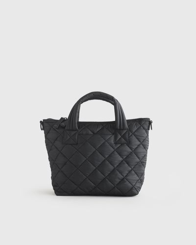 Quince Transit Quilted Small Crossbody Tote, Recycled Polyester - Black