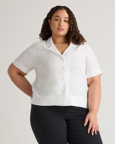 Quince 100% European Linen Short Sleeve Shirt - White