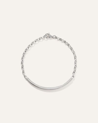 Quince Round Box Chain Id Bracelet, Titanium - Natural