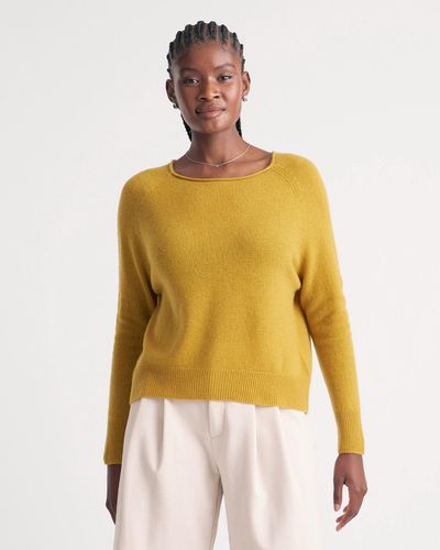 Quince Mongolian Cashmere Boatneck Sweater - Yellow