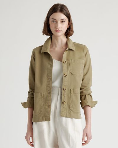 Quince Organic Comfort Stretch Chore Jacket, Organic Cotton - Green