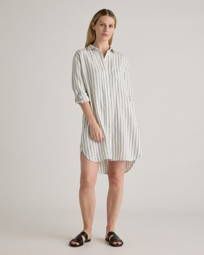 Quince 100% European Linen Shirt Dress, Organic Linen - Multicolor