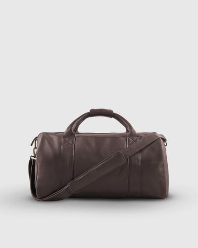 Quince Nappa Leather Duffle Bag - Brown