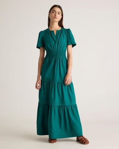 Quince Tiered Maxi Dress, Cotton - Green