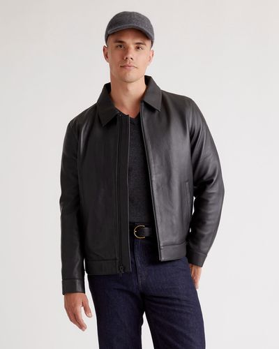 Quince Harrington Jacket, Leather - Black