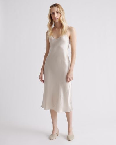 Quince 100% Washable Silk Slip Dress - Natural