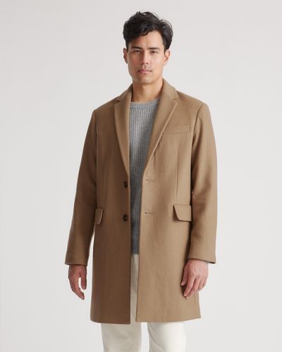 Quince Italian Wool Overcoat, Wool/Nylon - Brown