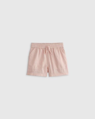 Quince 100% European Linen Drawstring Shorts - Pink