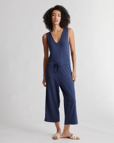 Quince French Terry Modal Jumpsuit, Lenzing Modal - Blue