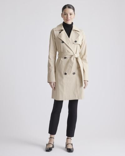 Quince Comfort Stretch Trench Coat, Organic Cotton - Natural