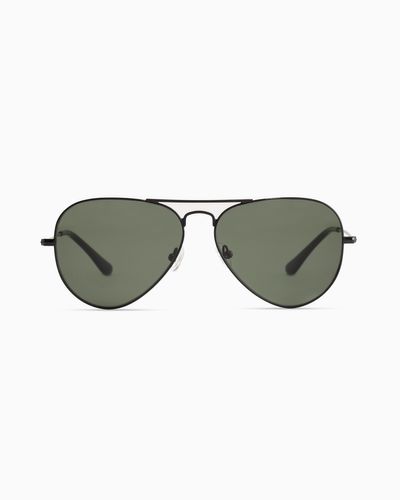 Quince Halston Polarized Stainless Steel Aviator Sunglasses, Cellulose Acetate - Green