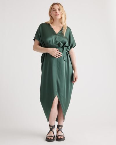 Quince Maternity Dress, Silk - Green