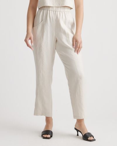 Quince 100% European Linen Tapered Ankle Pants - Natural
