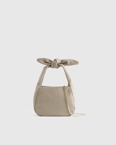 Quince Italian Leather Mini Bow Bag - White