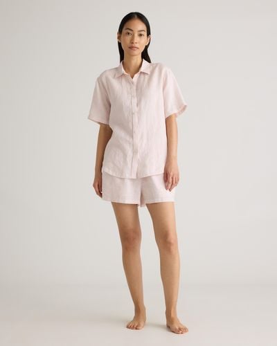 Quince 100% European Linen Shorts Pajama Set - Natural