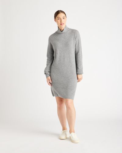 Quince Mongolian Cashmere Sweater Dress - Gray