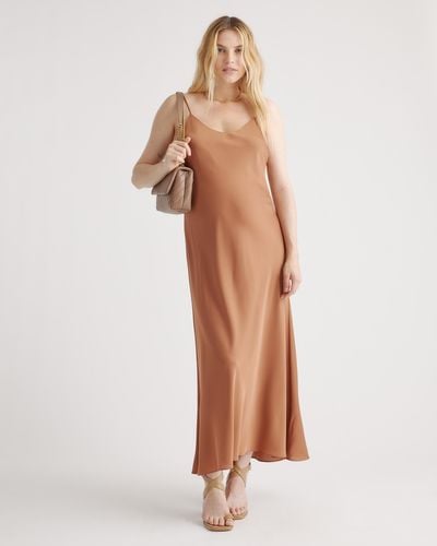 Quince Washable Stretch Silk Maternity Slip Dress - Natural