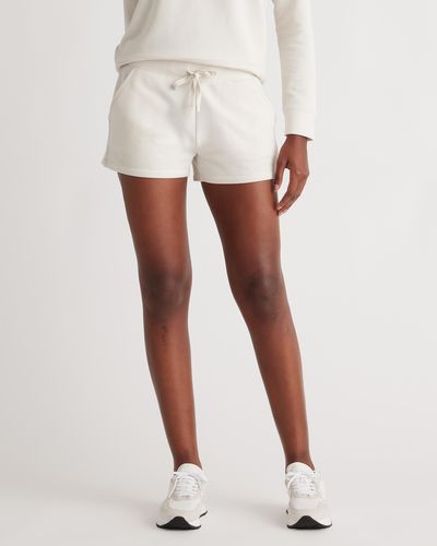 Quince Supersoft Fleece Shorts, Lenzing Modal - White