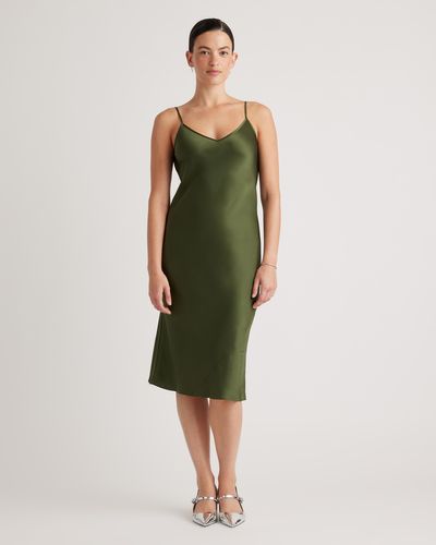 Quince Slip Dress, Silk - Green