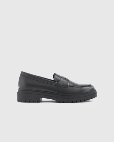 Quince Italian Leather Lug Sole Loafer - Black