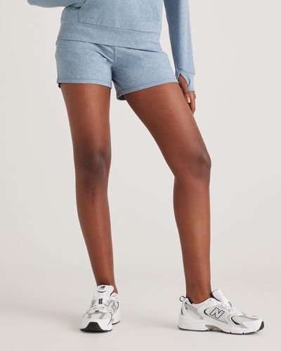 Quince Flowknit Mid-Rise Short, Recycled Polyester - Blue