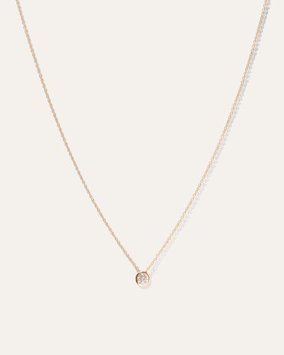Quince 14K Diamond Large Diamond Bezel Necklace - White