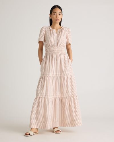 Quince Tiered Maxi Dress, Cotton - Pink