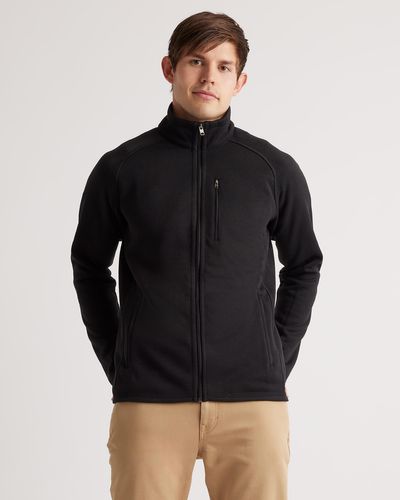 Quince Sweater-Knit Fleece Full-Zip Jacket, Recycled Polyester - Black