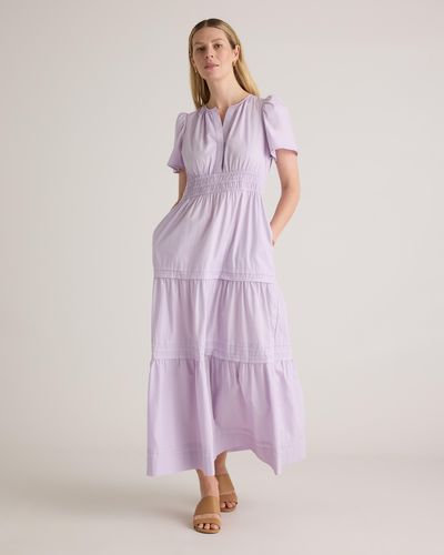 Quince Tiered Maxi Dress, Cotton - Purple