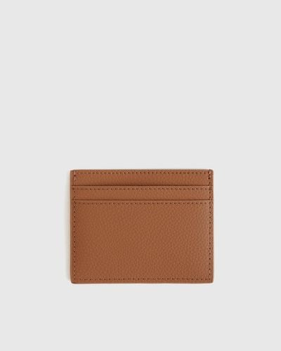 Quince Italian Leather Slim Card Case - Brown