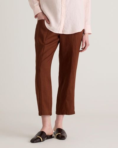 Quince 100% European Linen Tapered Ankle Pants - Pink