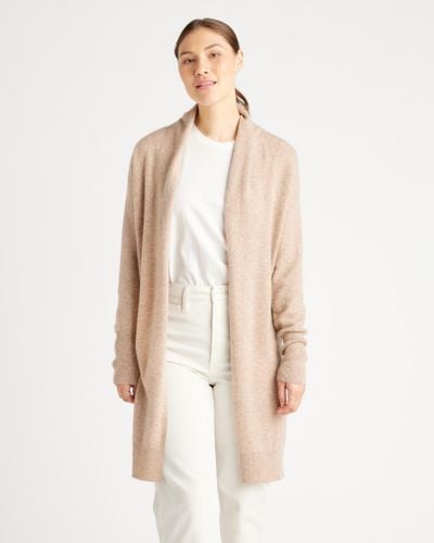 Quince Mongolian Cashmere Duster Cardigan Sweater - White