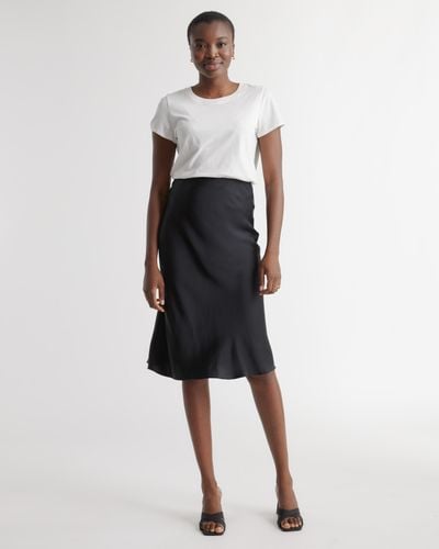 Quince 100% Washable Silk Skirt - Black