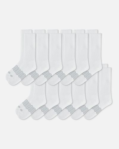 Quince Everyday Cotton Solid Crew Socks, Organic Cotton - White