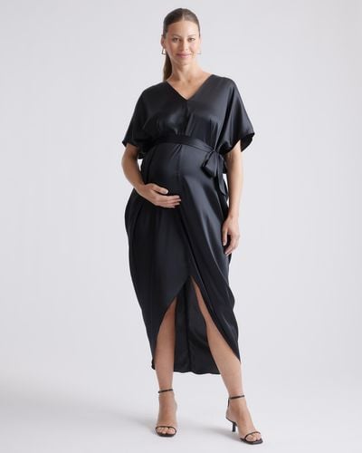 Quince Maternity Dress, Silk - Black