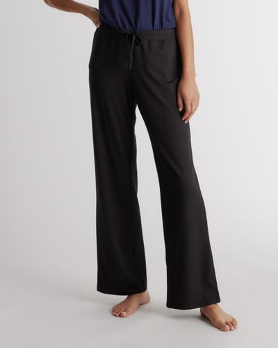 Quince Flowknit Wide Leg Pants, Recycled Polyester - Black