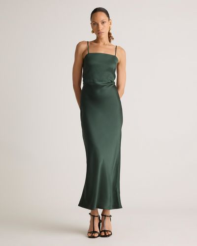 Quince Square Neck Maxi Dress, Mulberry Silk - Green