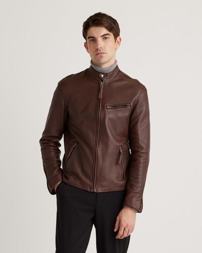 Quince Café Racer Jacket, Leather - Brown