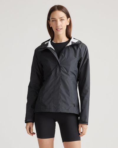 Quince Weatherproof Short Rain Jacket, Polyester/Recycled Polyester Blend - Black