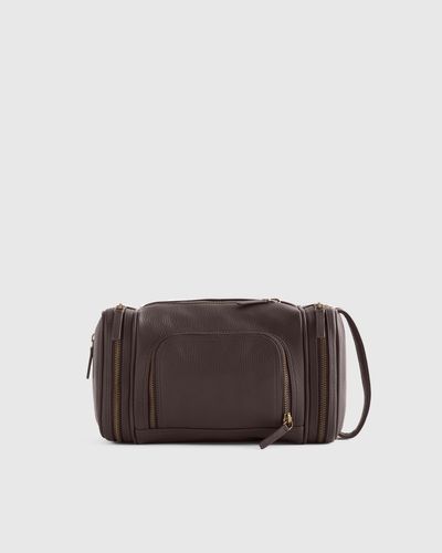 Quince Nappa Leather Toiletry Bag - Brown