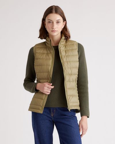 Quince Lightweight Down Packable Puffer Vest, Recycled Polyester - Natural