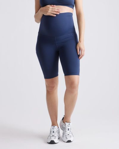 Quince Performance Maternity & Postpartum Bike Short, Recycled Polyester - Blue