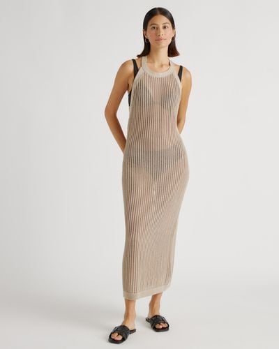 Quince Open-Knit Cover-Up Maxi Dress, Organic Cotton - Natural