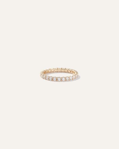 Quince Diamond Shared Prong Eternity Band Rings - Natural