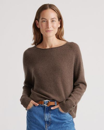 Quince Mongolian Cashmere Boatneck Sweater - Brown