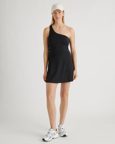 Quince Ultra-Form One-Shoulder Active Dress, Nylon/Spandex - Black